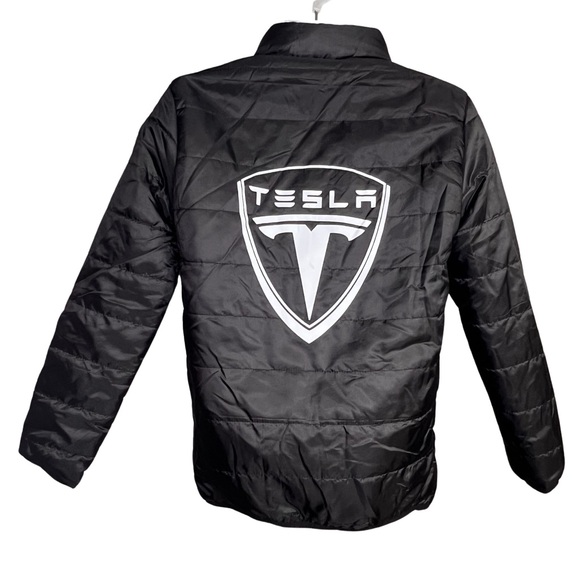 Puffer Jacket Black Lightweight with Tesla Symbol - Picture 2 of 13